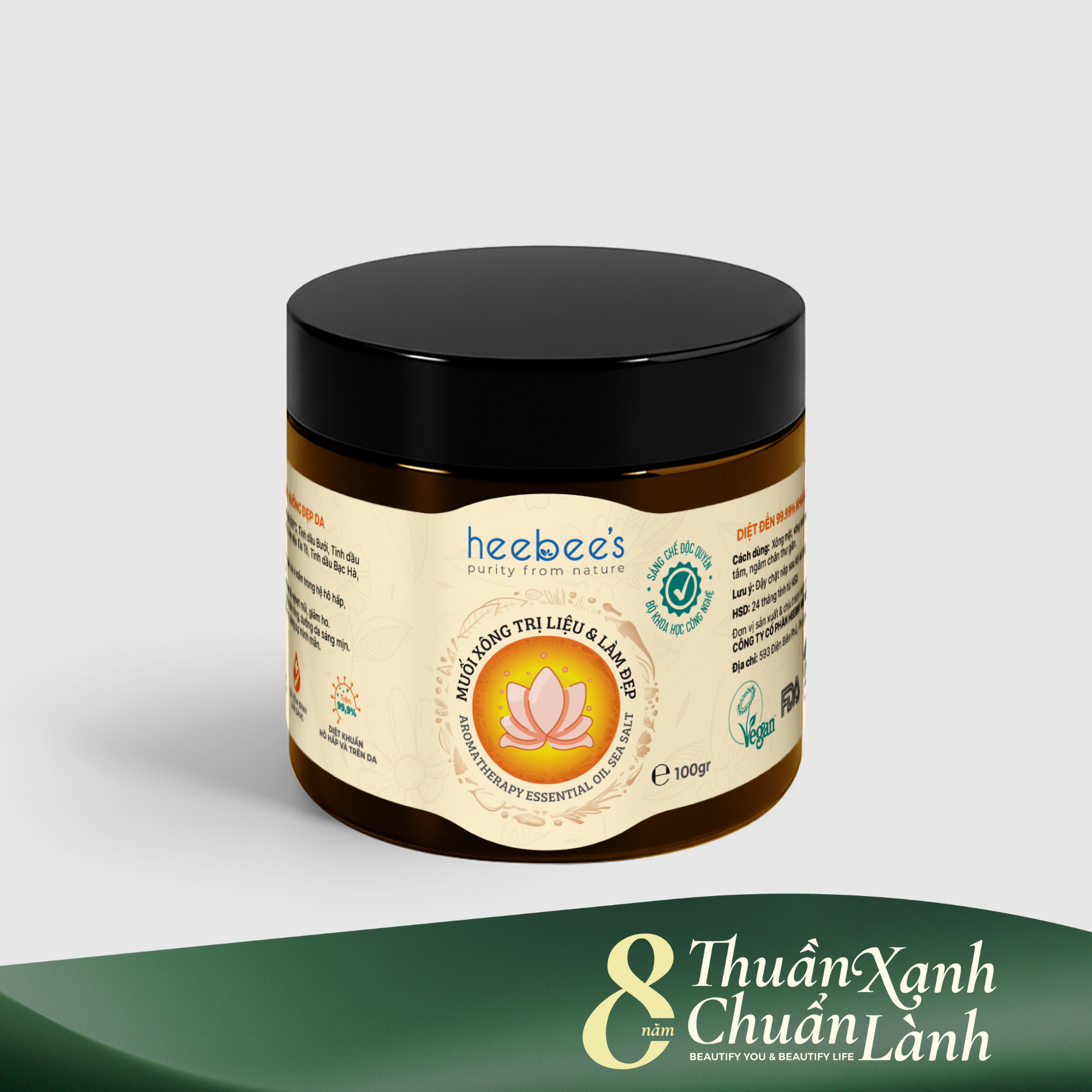 Muối Xông Trị Liệu & Làm Đẹp Thải Độc, Thanh Lọc, Khử Khuẩn - 100Gram