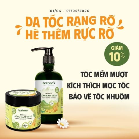 [GIẢM 10%] COMBO DẦU GỘI + KEM Ủ XẢ GỪNG CAM THẢO
