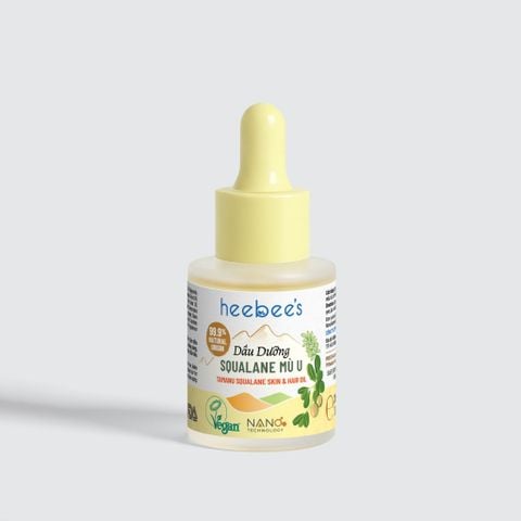 Heebee's Vegan Tamanu Squalane Skin & Hair Oil 20ml: Deep Hydration, Plumping, Dark Spot Reduction, Skin & Hair Repair