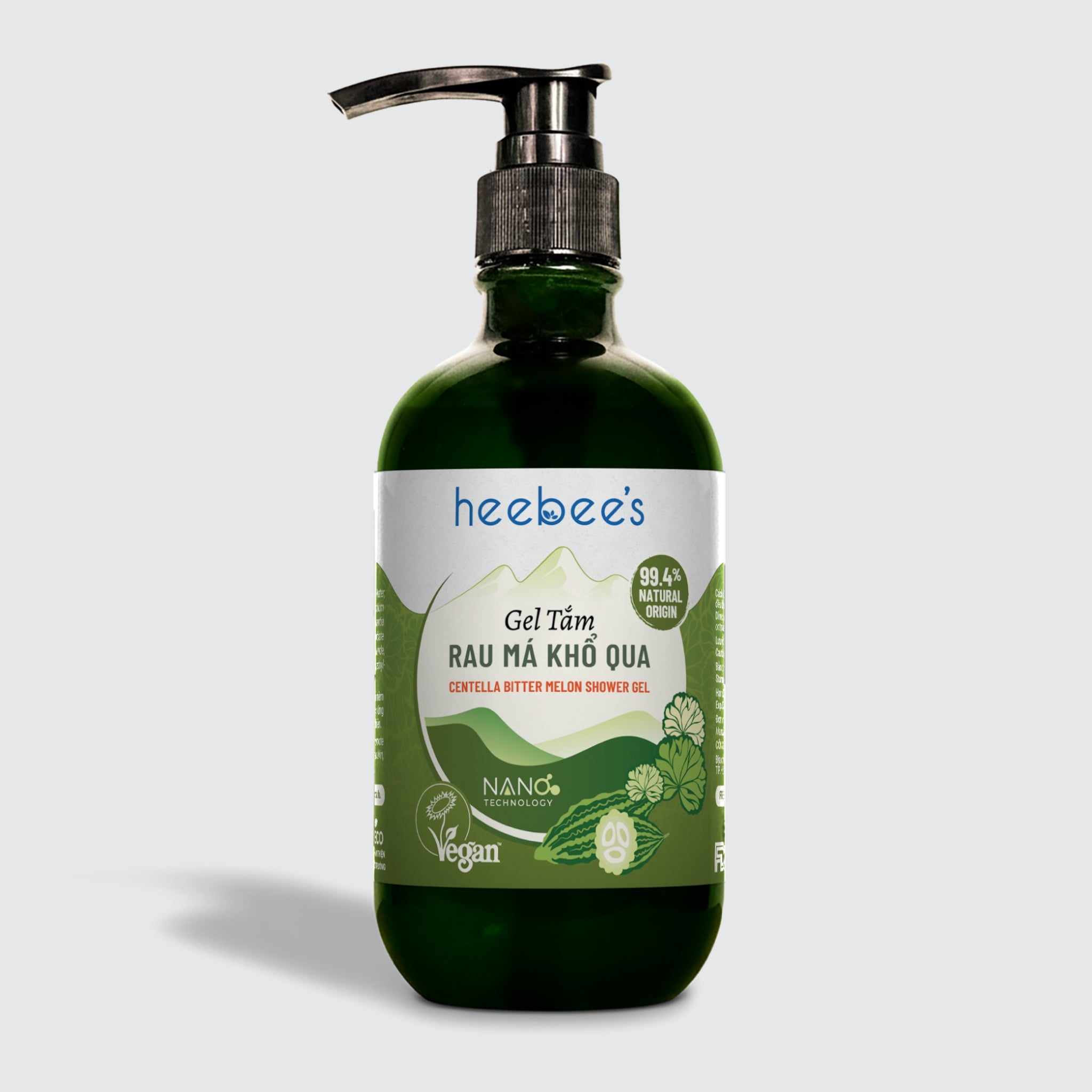 Gel Tắm Rau Má Khổ Qua Rừng Thuần Chay Giảm Rôm Sẩy, Dưỡng Ẩm, Da Sáng Mịn Màng 300/500ML