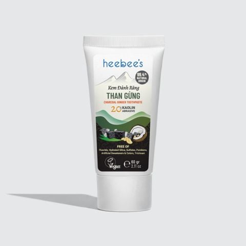 Kem Đánh Răng Thảo Dược Thuần Chay Than Gừng - Giảm Ố Vàng, Chắc Khỏe Nướu 60 Gram