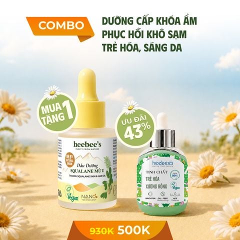 COMBO DẦU DƯỠNG KHÓA ẨM, MỜ NẾP NHĂN SQUALANE MÙ U & TINH CHẤT CẤP ẨM TRẺ HÓA DA XƯƠNG RỒNG