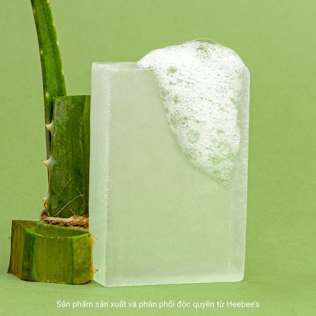 Xà Bông Rửa Mặt Thuần Chay Nha Đam Dưỡng Ẩm, Chống Lão Hóa Heebee  Aloe Vera Natural Soap Bar 100Gram