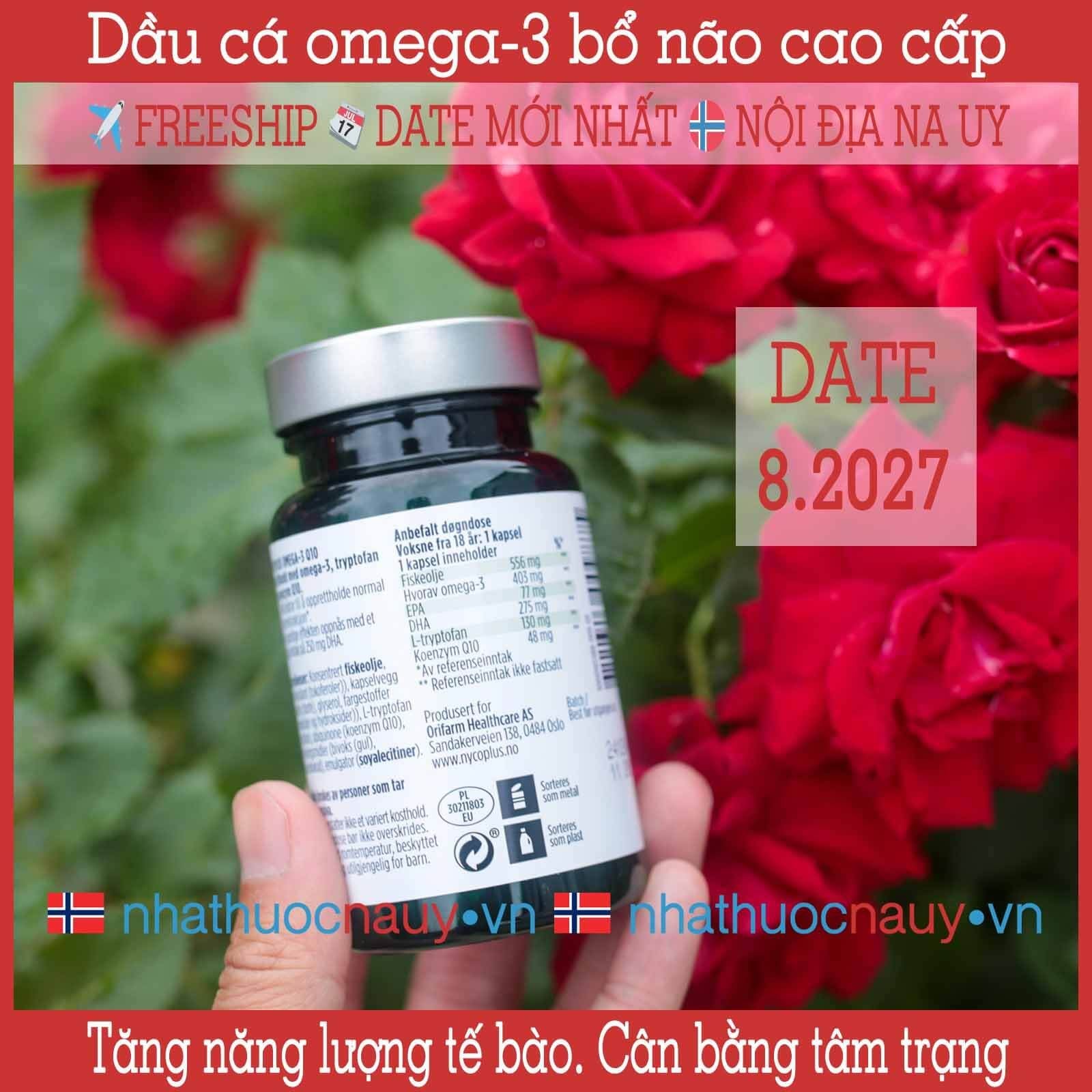  Dầu cá bổ não Nycoplus Omega-3 Hjerne 