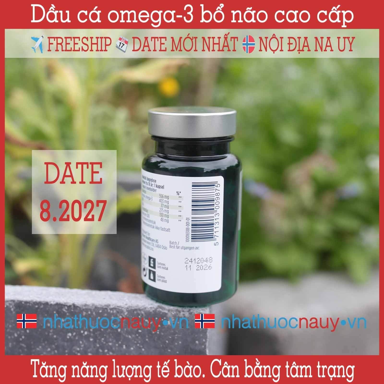 Dầu cá bổ não Nycoplus Omega-3 Hjerne 