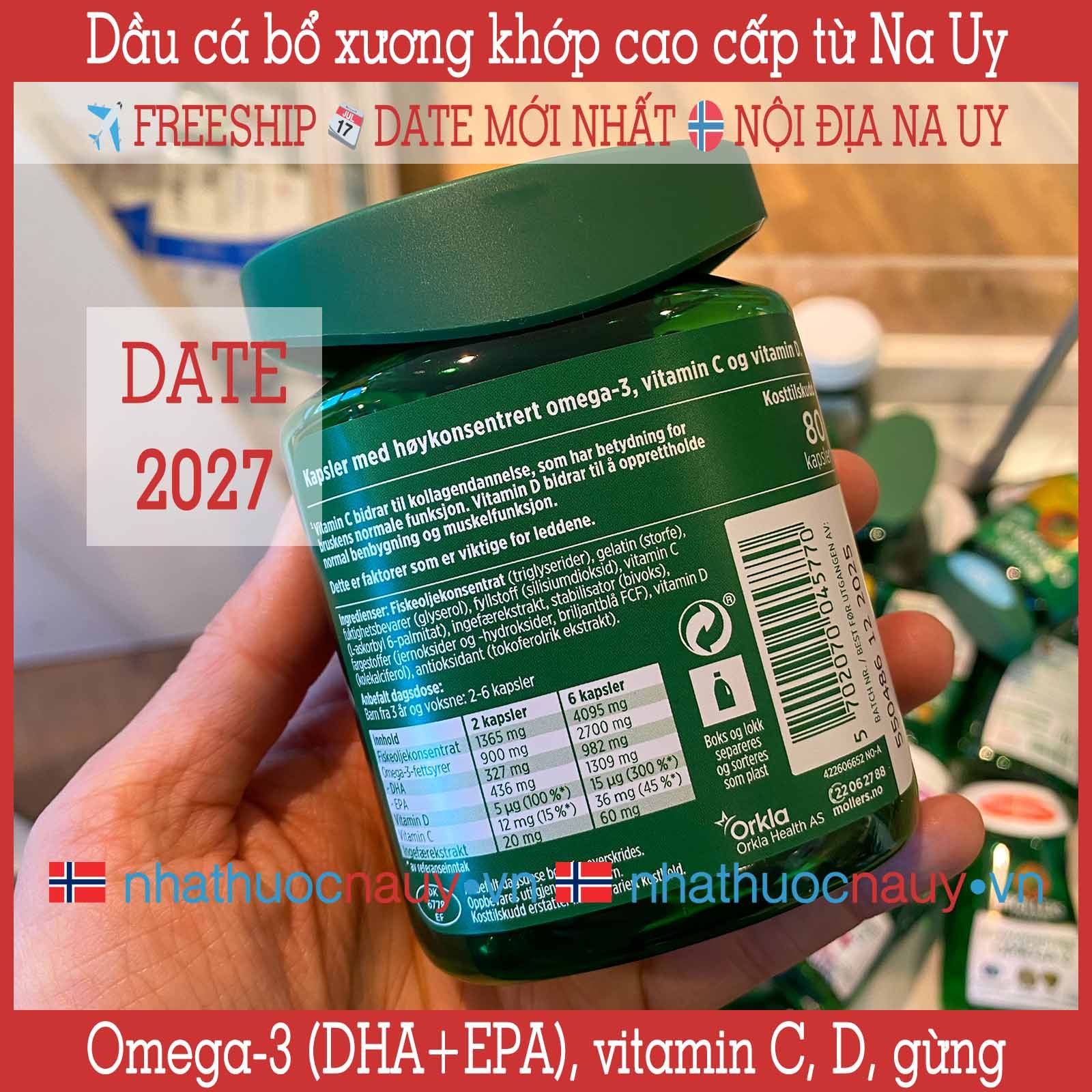  Dầu cá bổ xương khớp Möller's Pharma Ledd 