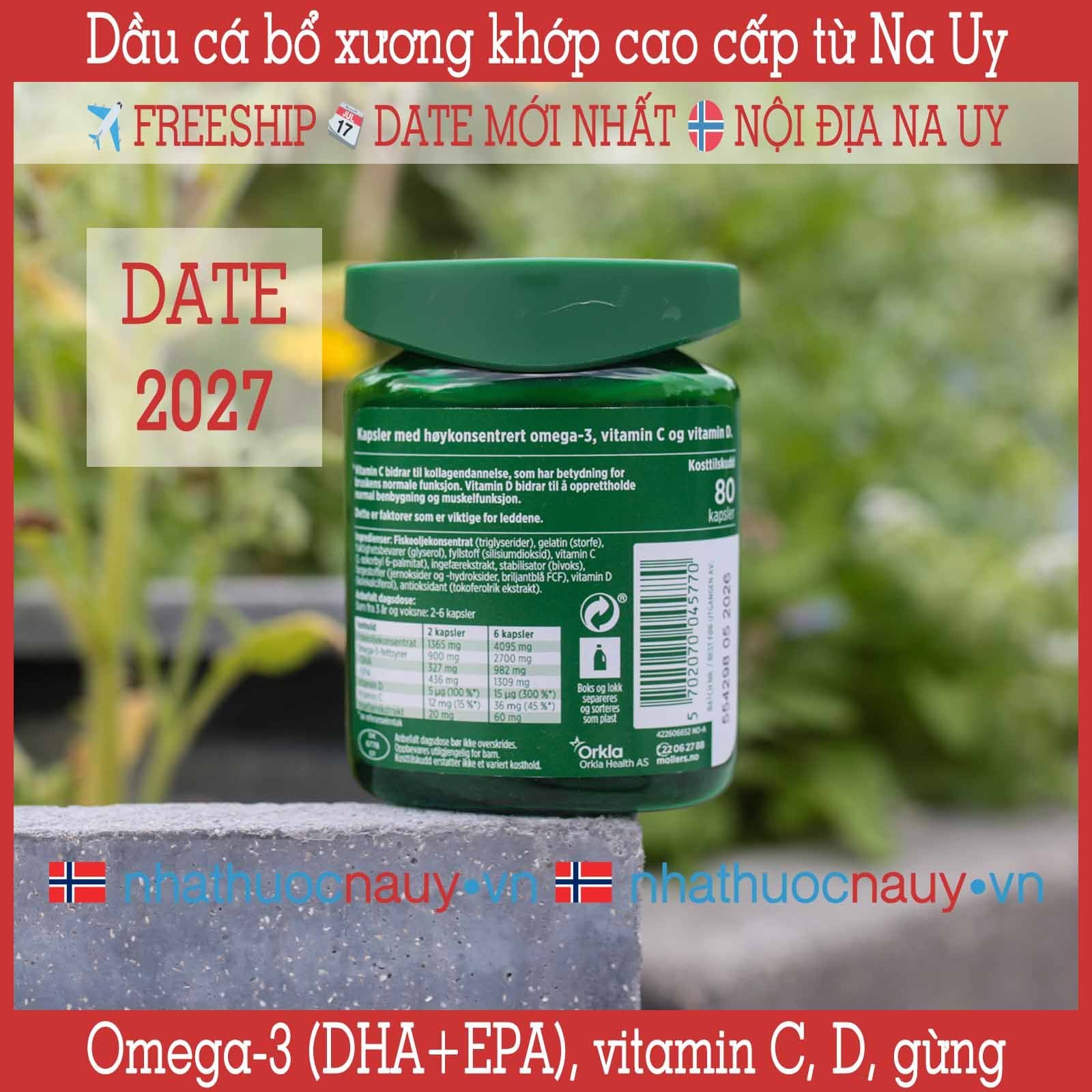  Dầu cá bổ xương khớp Möller's Pharma Ledd 