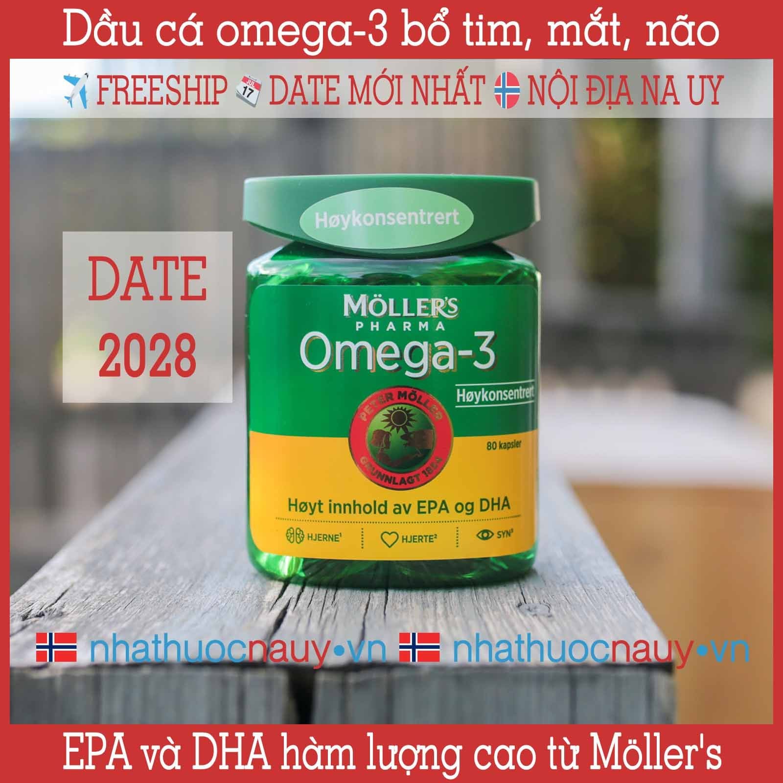  Dầu cá hàm lượng cao Möller's Pharma Omega-3 Høykonsentrert 