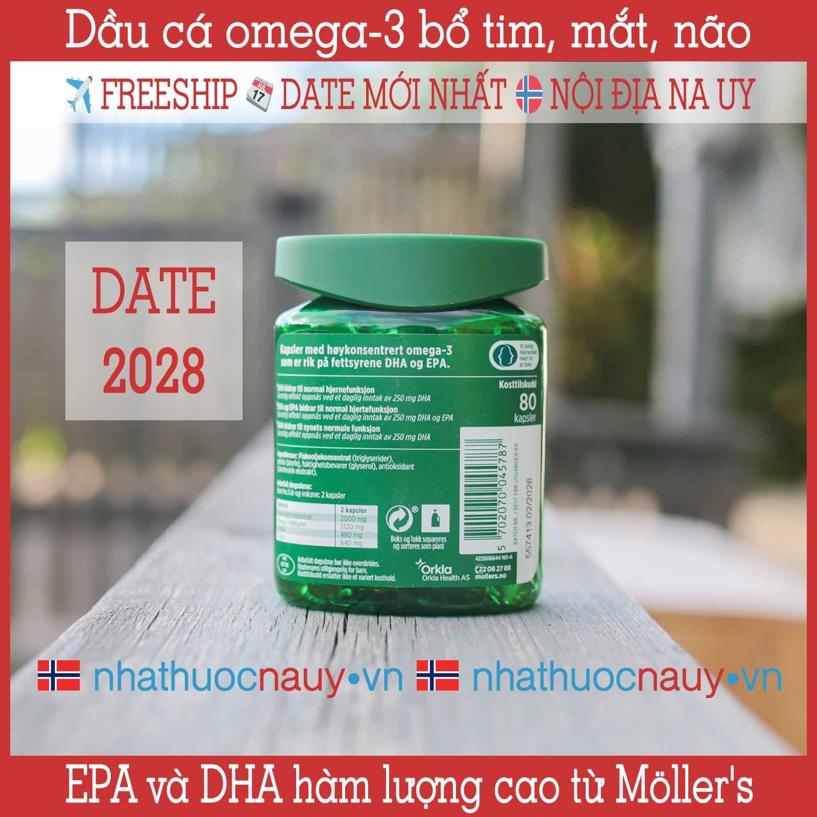  Dầu cá hàm lượng cao Möller's Pharma Omega-3 Høykonsentrert 