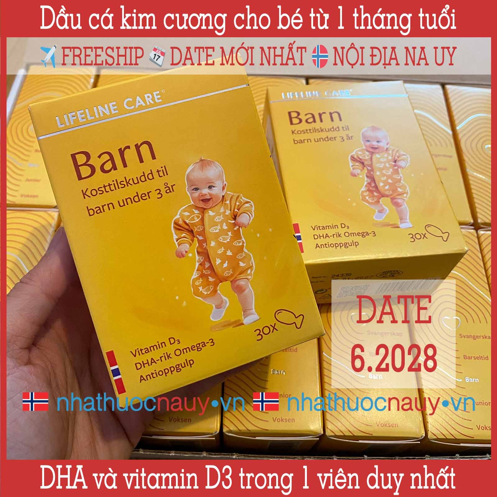  Dầu cá kim cương | DHA và vitamin D3 cho bé từ 1 tháng tuổi | Lifeline Care Barn 