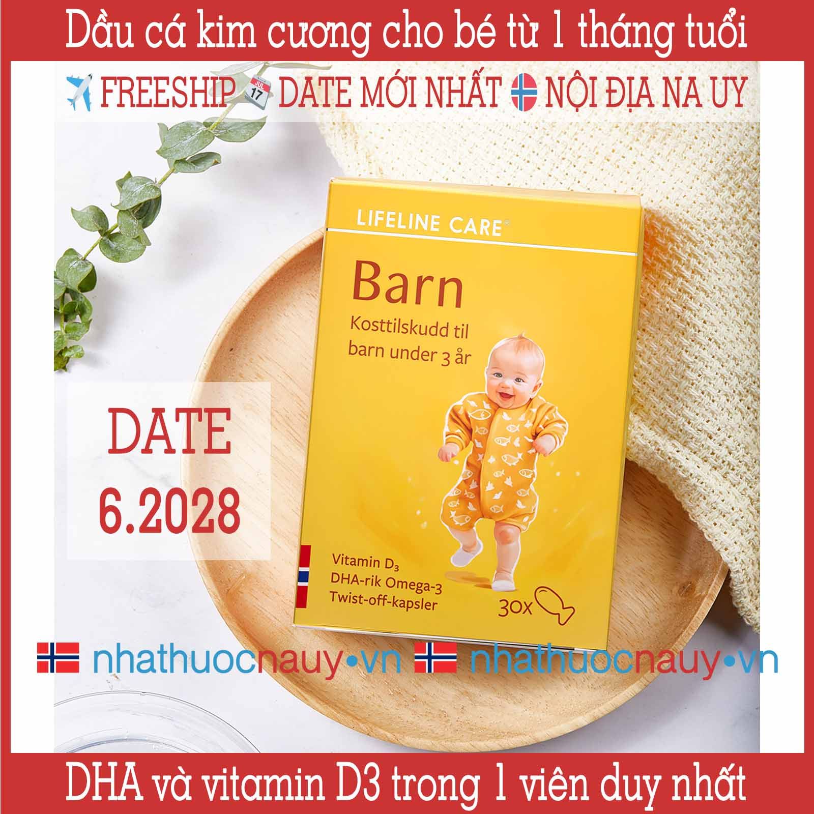  Dầu cá kim cương | DHA và vitamin D3 cho bé từ 1 tháng tuổi | Lifeline Care Barn 