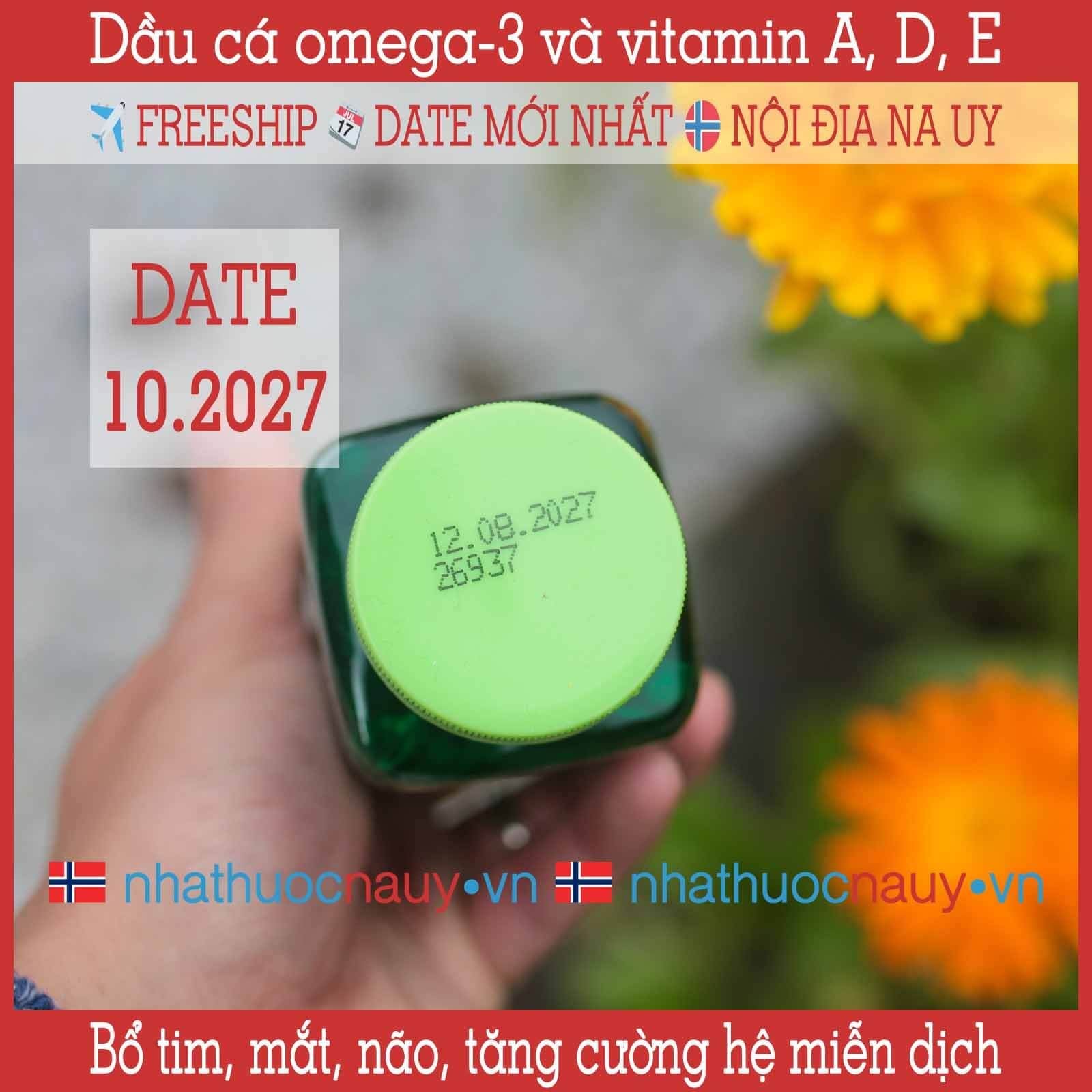  Dầu cá omega-3 và vitamin A, D, E | Biopharma Trippel Omega-3 