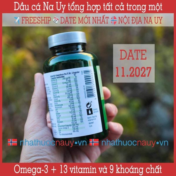 Nycoplus Omega-3 Multi Dầu cá omega-3 vitamin khoáng chất nội địa NaUy