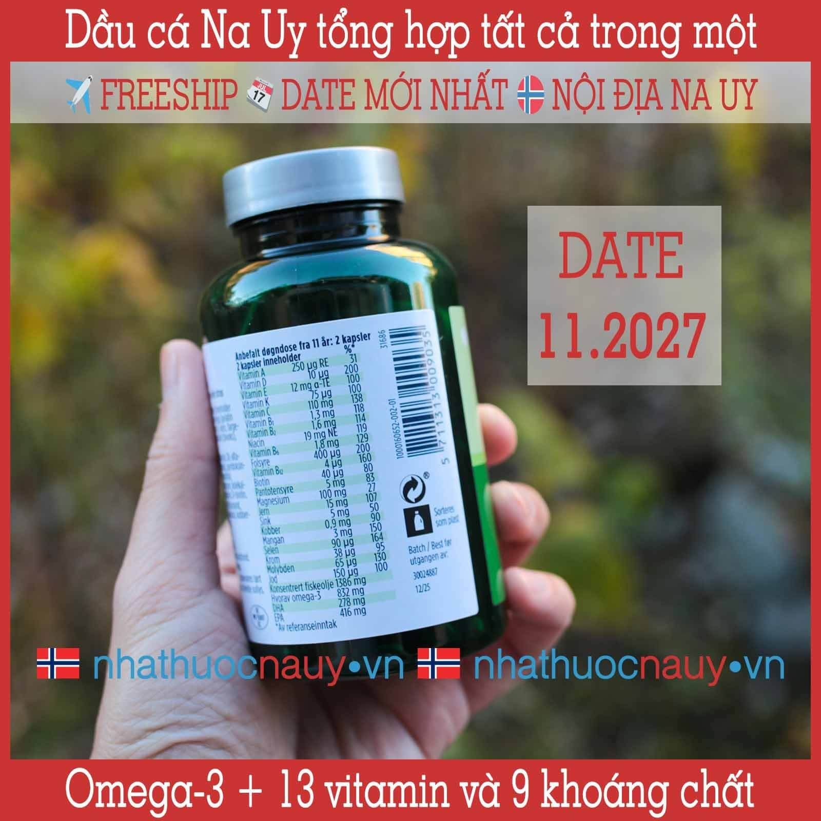  Dầu cá tổng hợp omega-3, vitamin và khoáng chất | Nycoplus Omega-3 Multi 