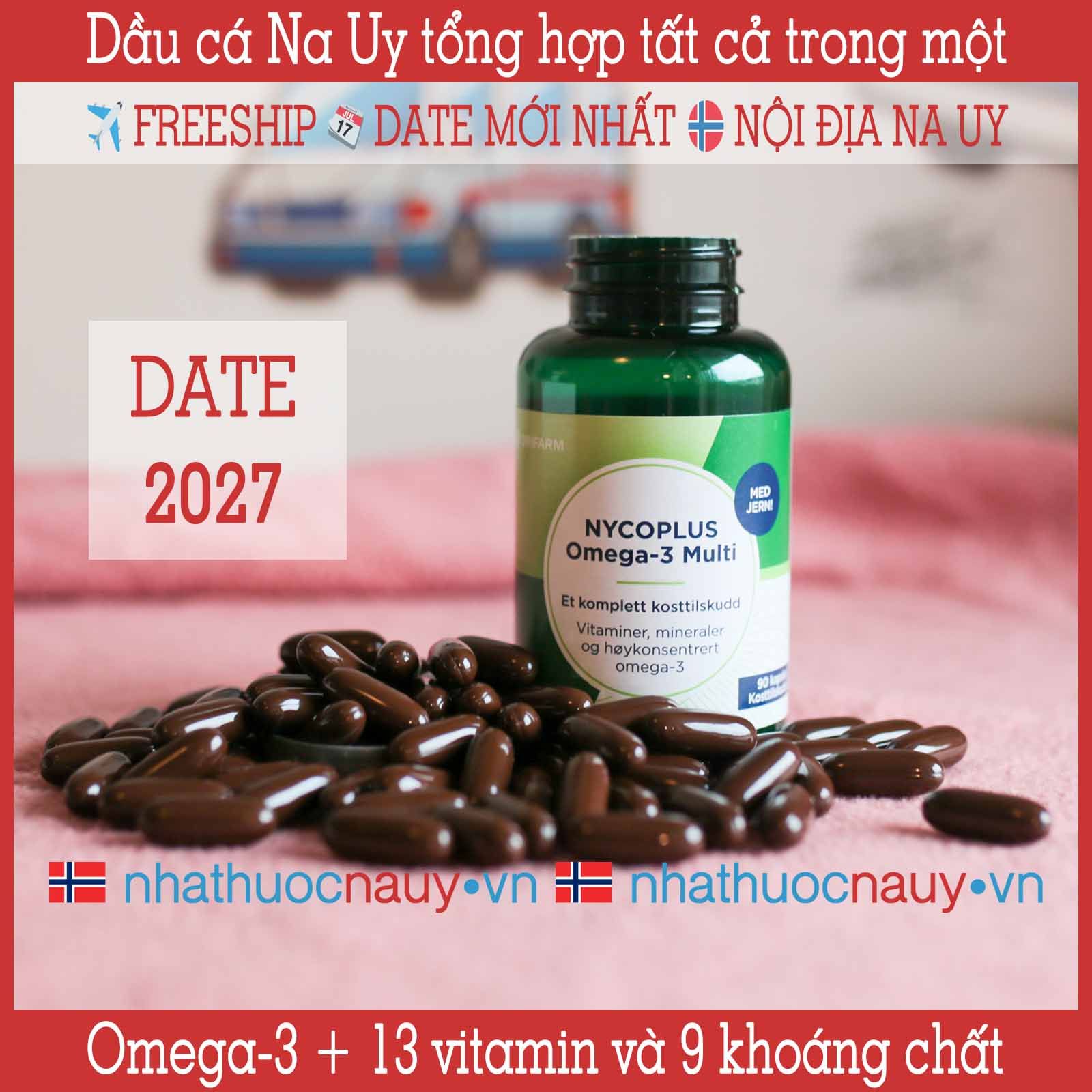  Dầu cá tổng hợp omega-3, vitamin và khoáng chất | Nycoplus Omega-3 Multi 