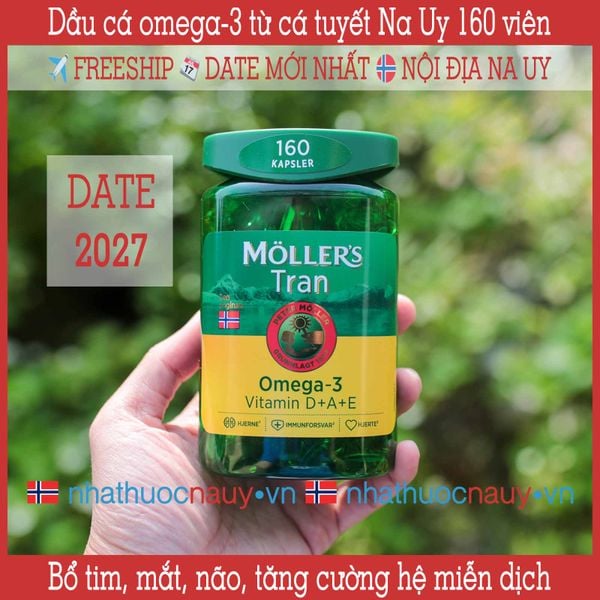 Möller’s Trankapsler | Dầu cá tuyết Na Uy 160 viên | Nội địa Na Uy