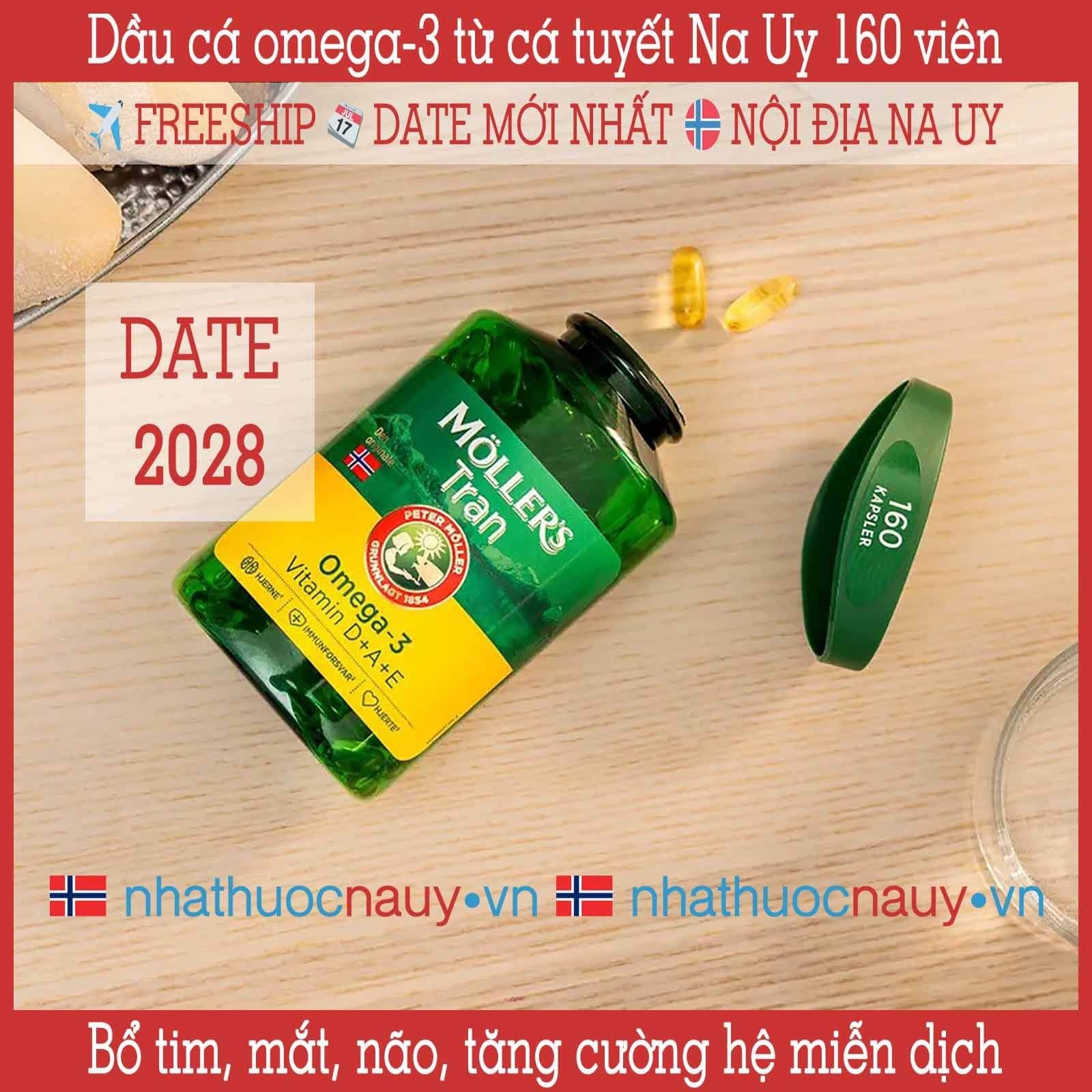  Dầu cá tuyết Na Uy 160 viên | Möller’s Trankapsler 