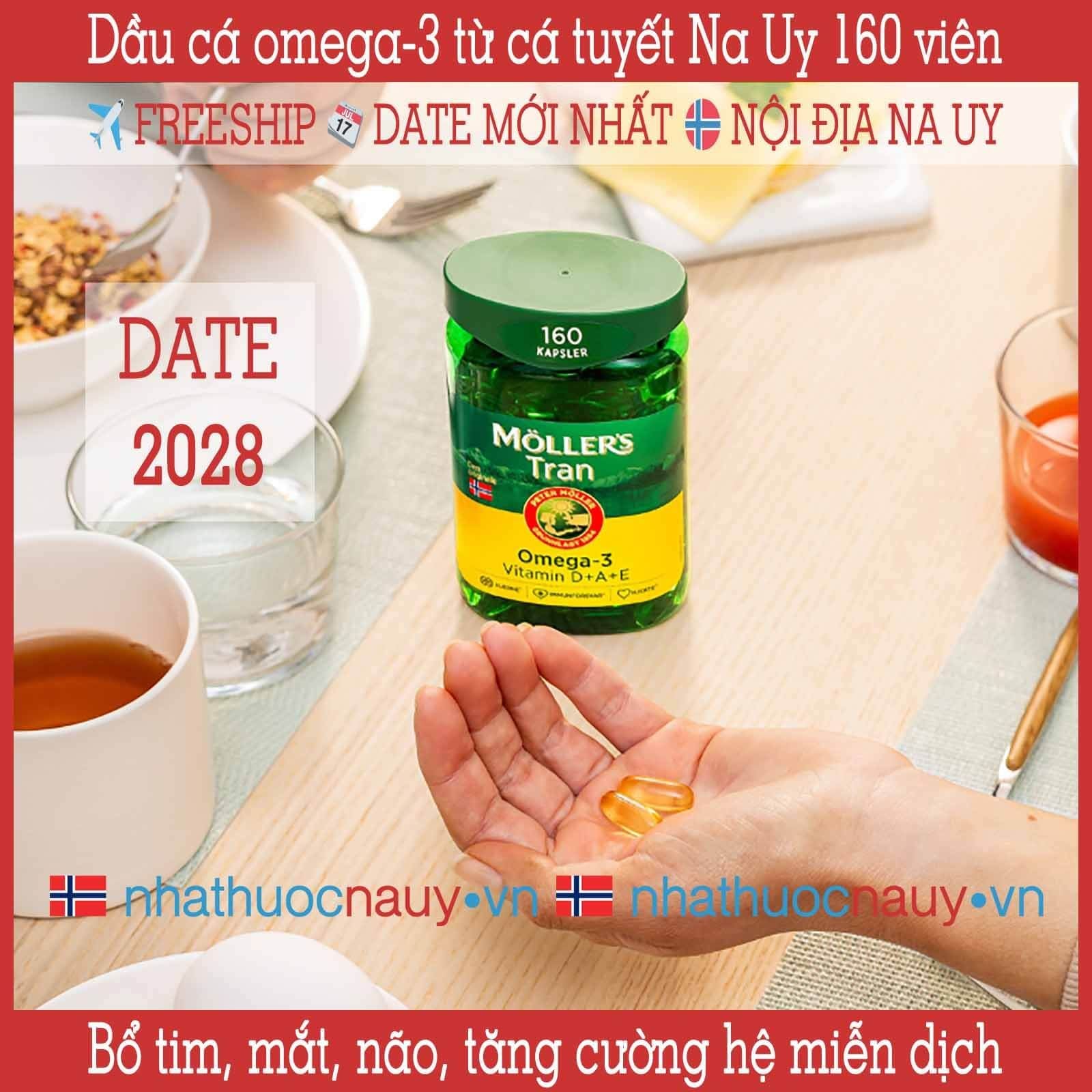  Dầu cá tuyết Na Uy 160 viên | Möller’s Trankapsler 