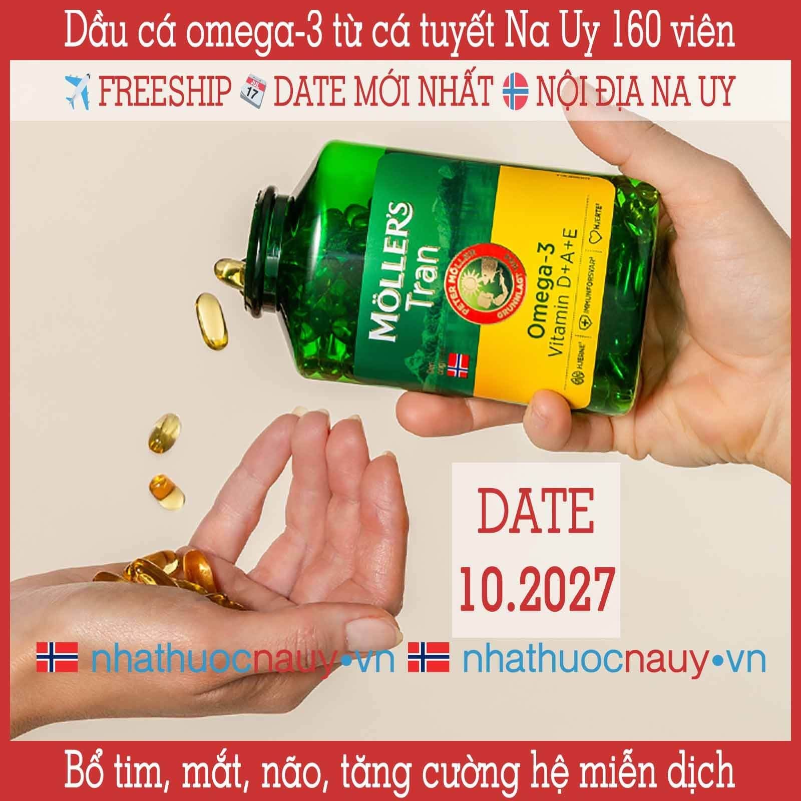  Dầu cá tuyết Na Uy 160 viên | Möller’s Trankapsler 