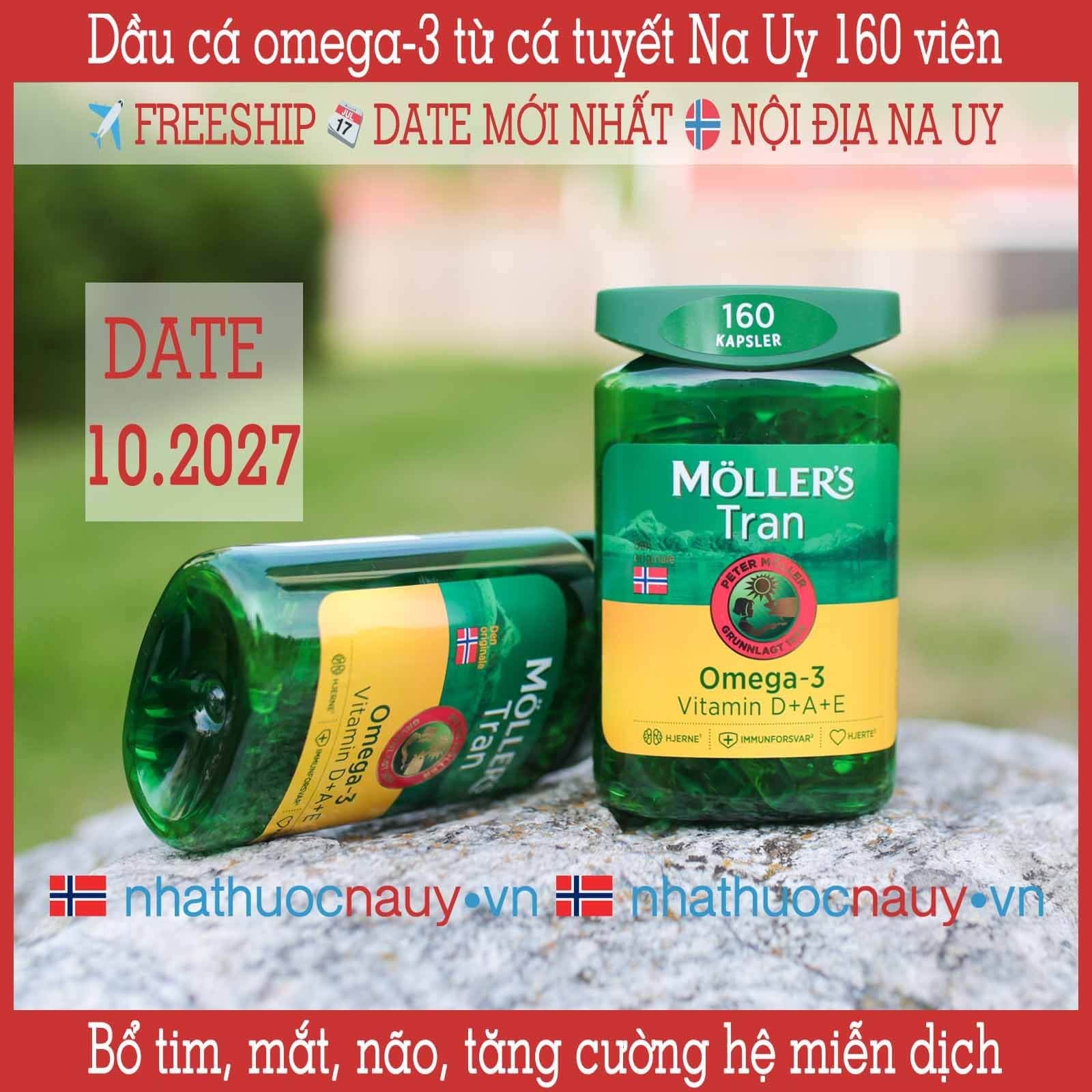  Dầu cá tuyết Na Uy 160 viên | Möller’s Trankapsler 