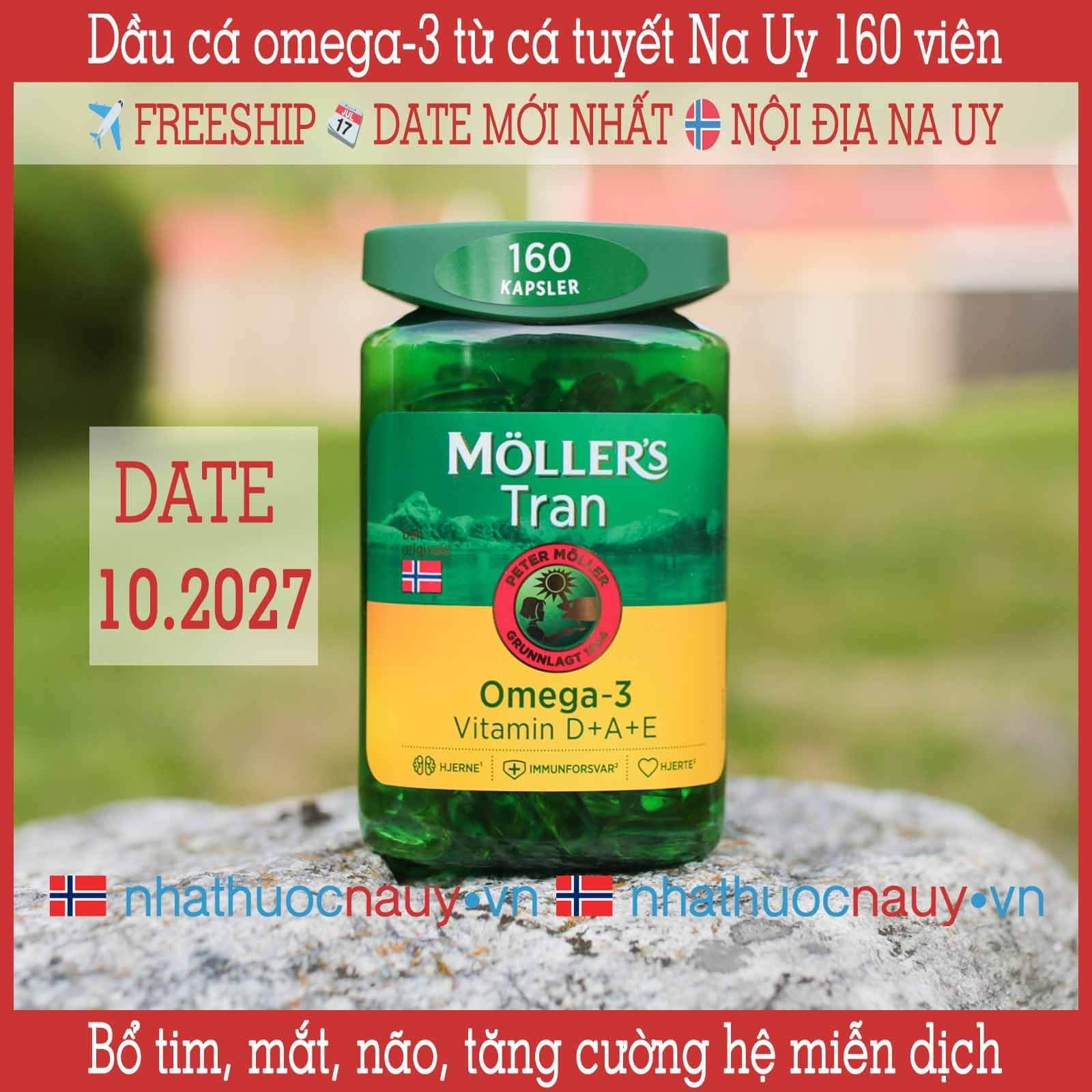  Dầu cá tuyết Na Uy 160 viên | Möller’s Trankapsler 