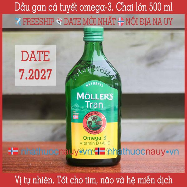 Möller’s Tran naturell | Dầu gan cá tuyết omega-3 Na Uy vị tự nhiên