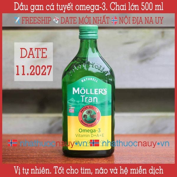 Dầu gan cá tuyết vị tự nhiên | Möller’s Tran naturell 500 ml