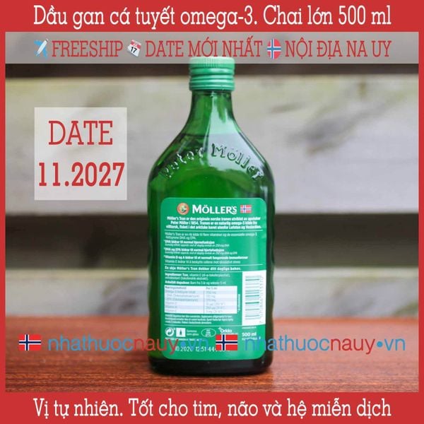 Dầu gan cá tuyết vị tự nhiên | Möller’s Tran naturell 500 ml