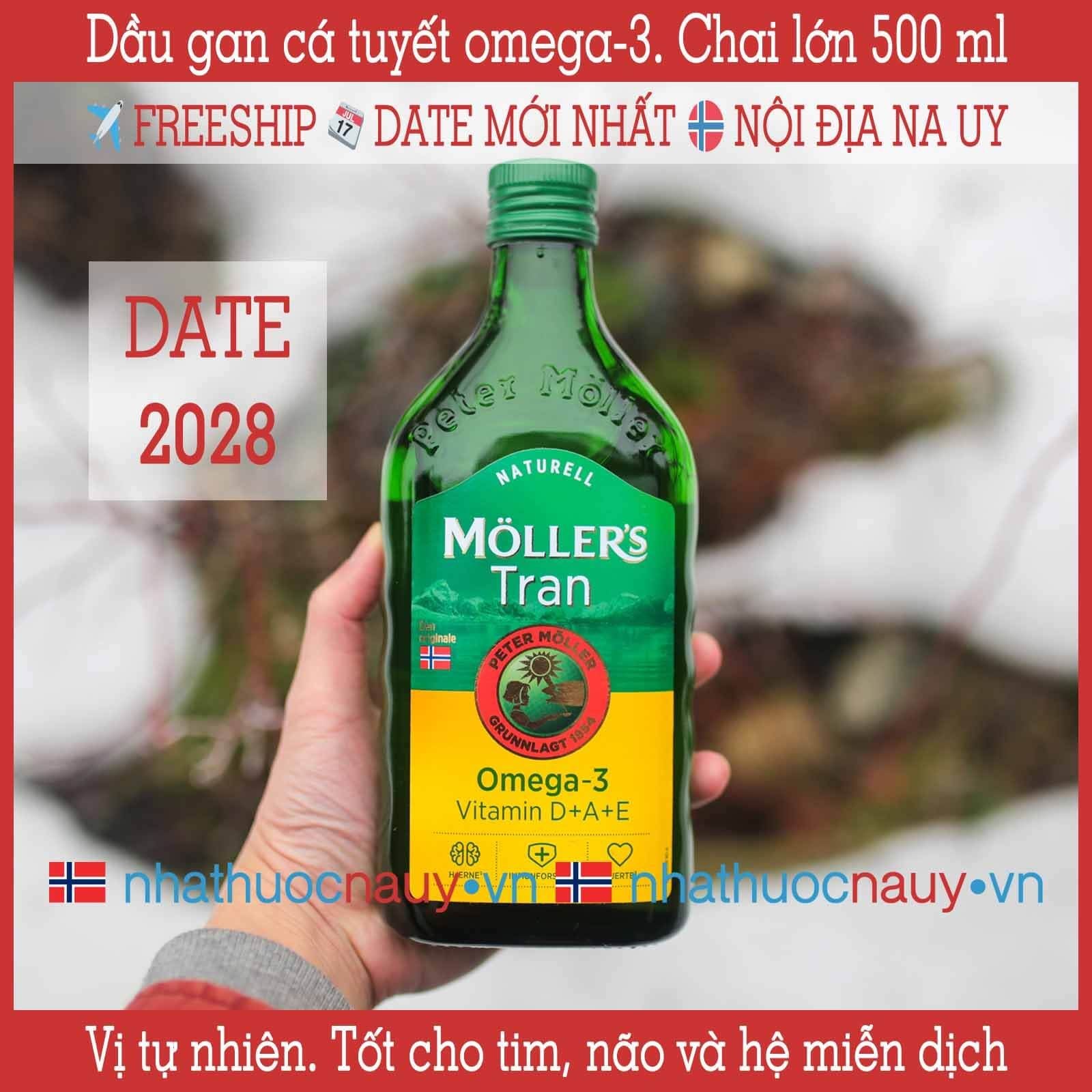  Dầu gan cá tuyết vị tự nhiên | Möller’s Tran naturell | Chai lớn 500 ml 
