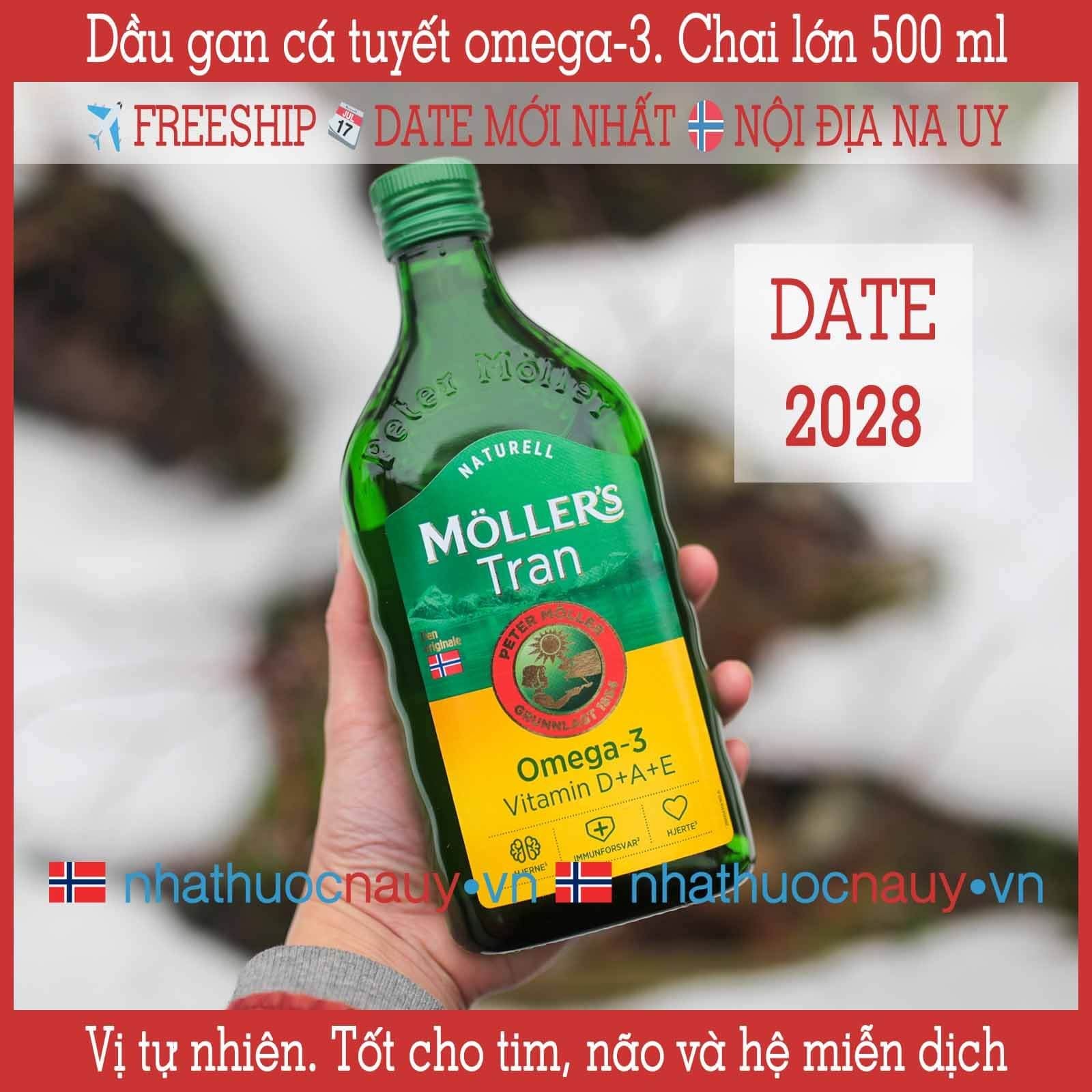  Dầu gan cá tuyết vị tự nhiên | Möller’s Tran naturell | Chai lớn 500 ml 