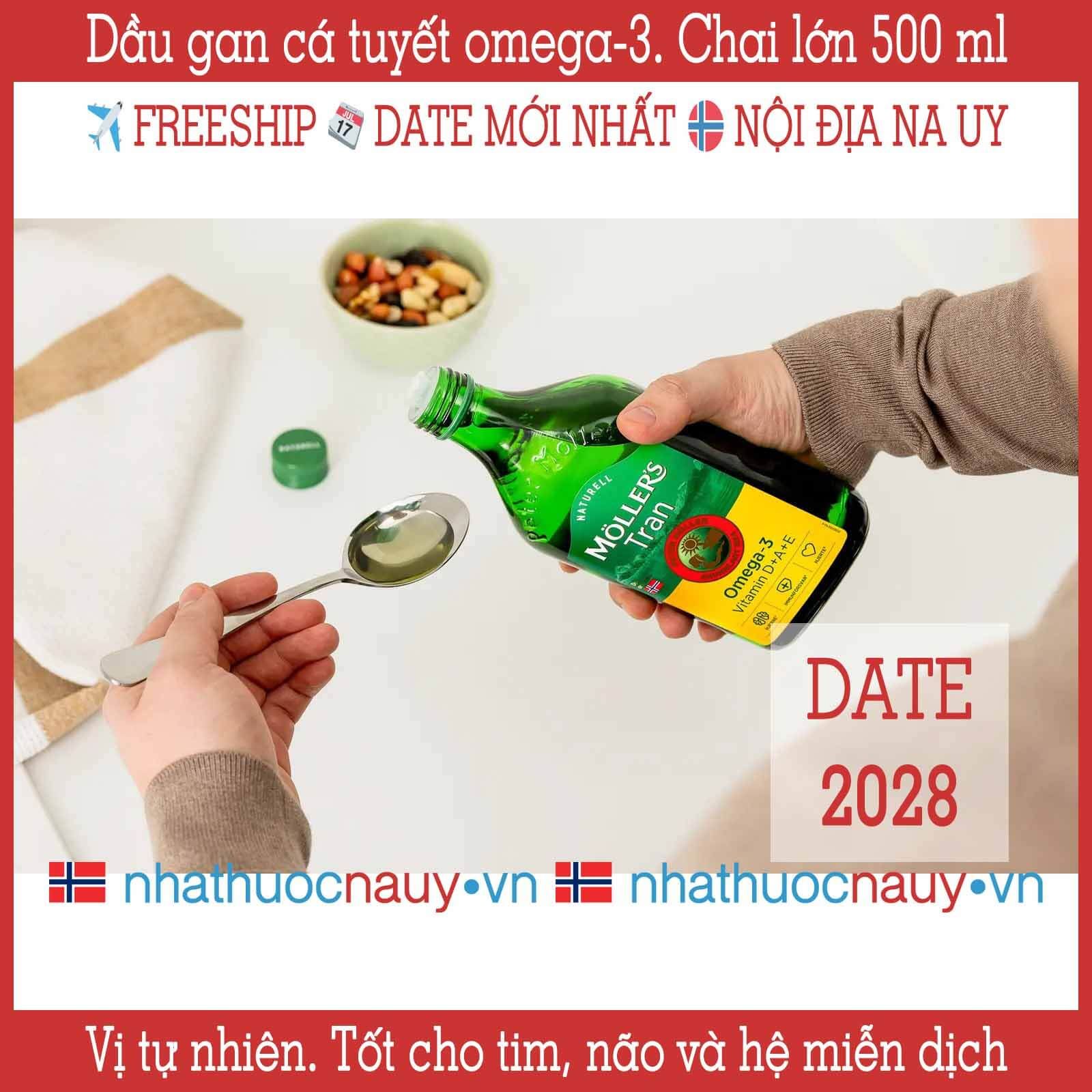 Dầu gan cá tuyết vị tự nhiên | Möller’s Tran naturell | Chai lớn 500 ml 