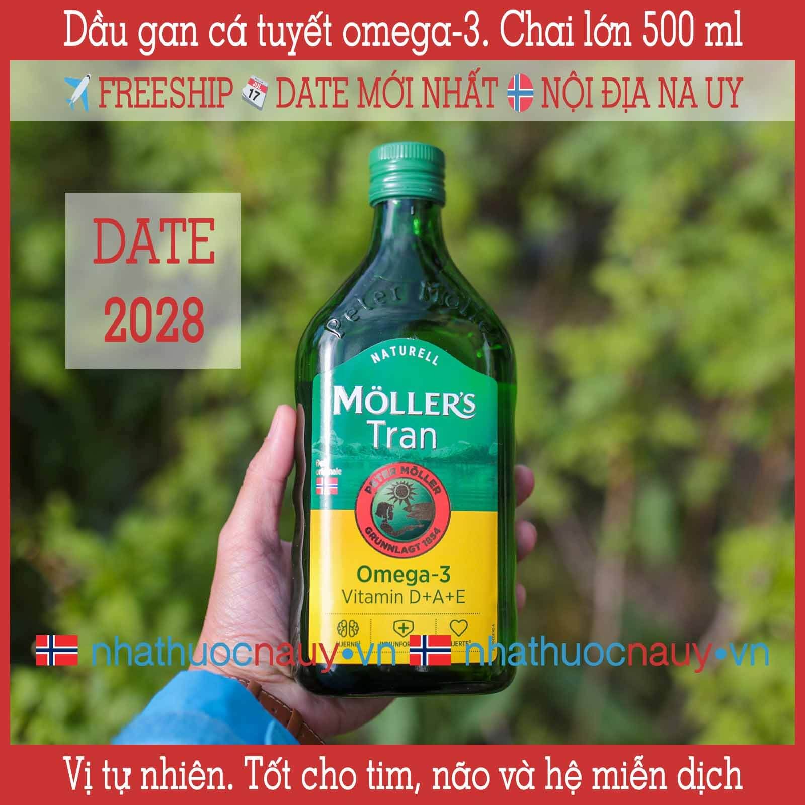  Dầu gan cá tuyết vị tự nhiên | Möller’s Tran naturell | Chai lớn 500 ml 