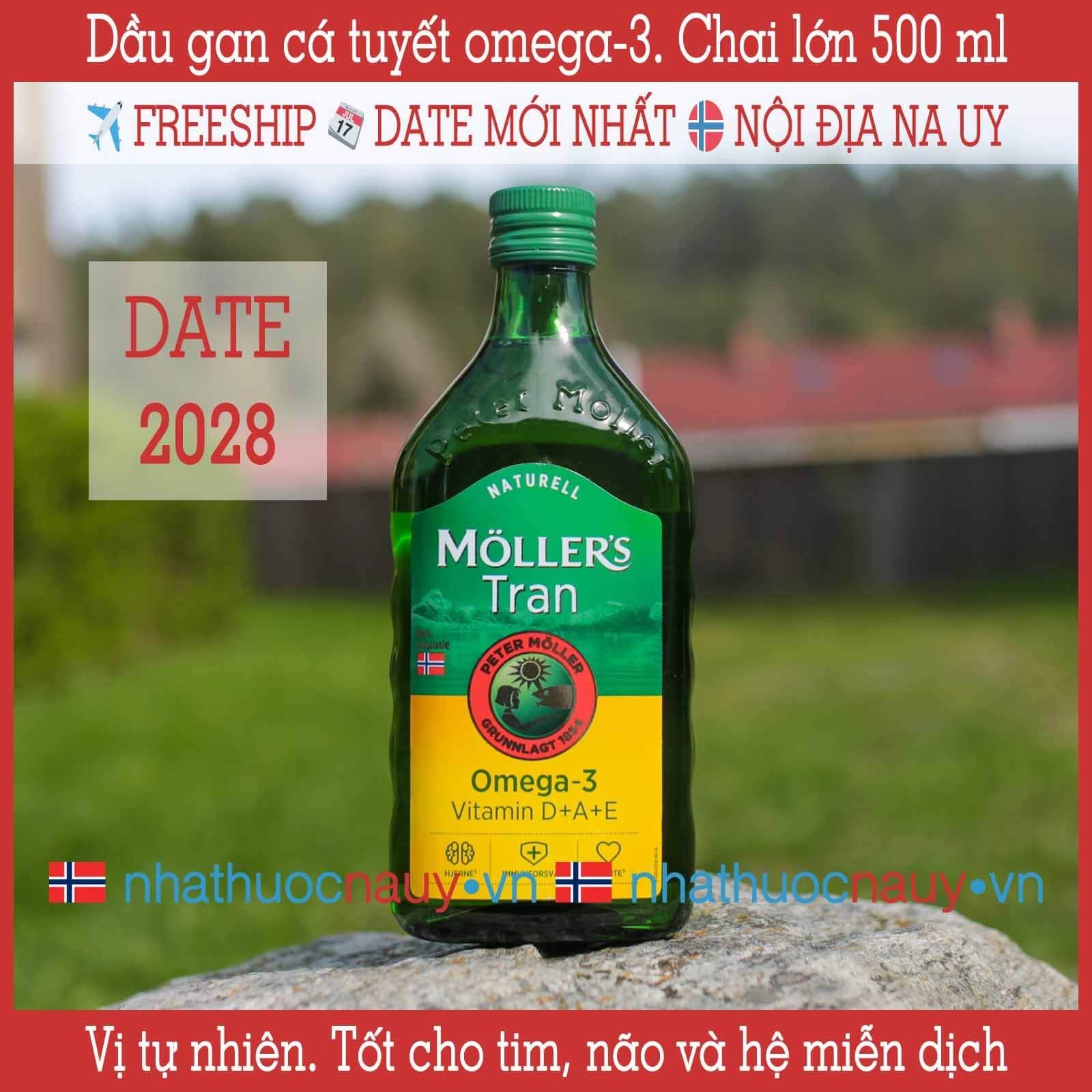  Dầu gan cá tuyết vị tự nhiên | Möller’s Tran naturell | Chai lớn 500 ml 