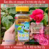  Dầu cá omega-3 và vitamin vị trái cây cho bé | Biopharma Trippel Omega-3 Barn 