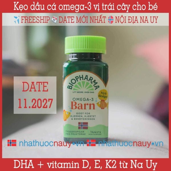 Biopharma Trippel Omega-3 Barn | Dầu cá omega-3 Na Uy dành cho trẻ em