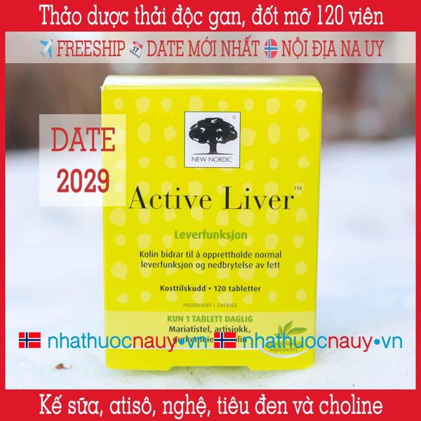 Thảo dược thải độc, tái gạo gan, đốt mỡ Active Liver Thụy Điển 120viên