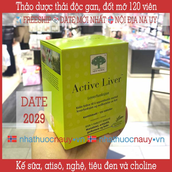 Thảo dược thải độc, tái gạo gan, đốt mỡ Active Liver Thụy Điển 120viên
