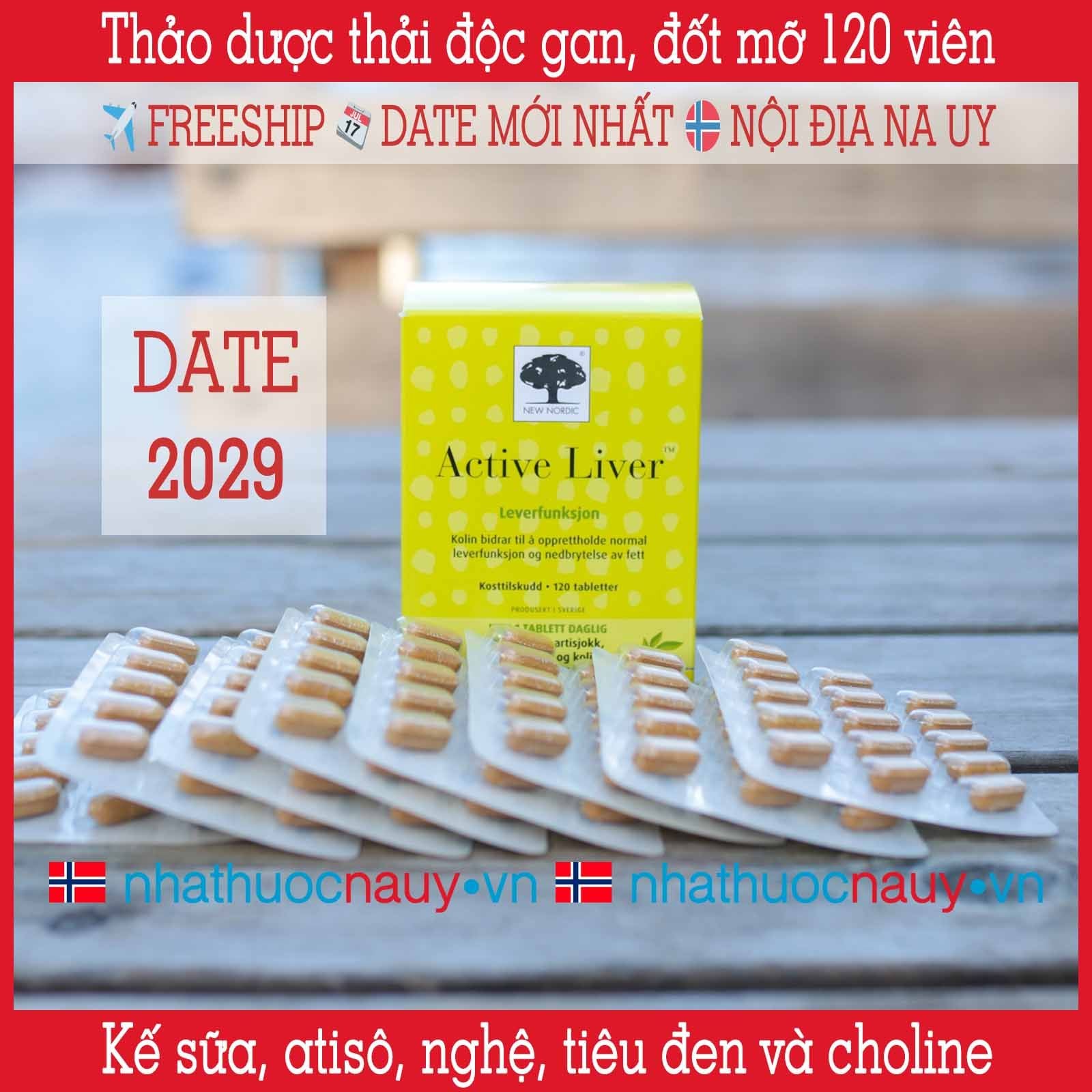  Viên uống thảo dược thải độc gan Active Liver 120 viên 