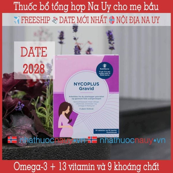 Nycoplus Gravid | Viên uống tổng hợp từ Na Uy cho mẹ bầu | DHA, sắt