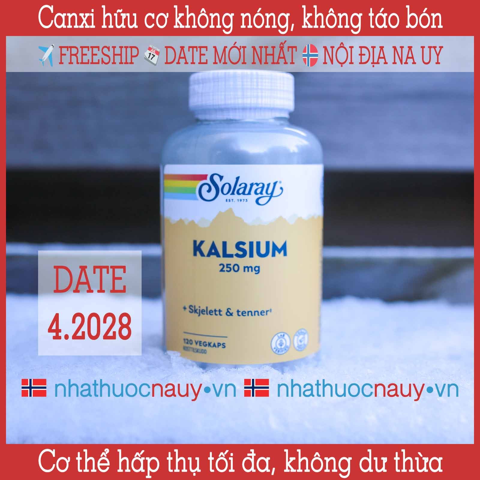  Canxi hữu cơ Solaray Kalsium 