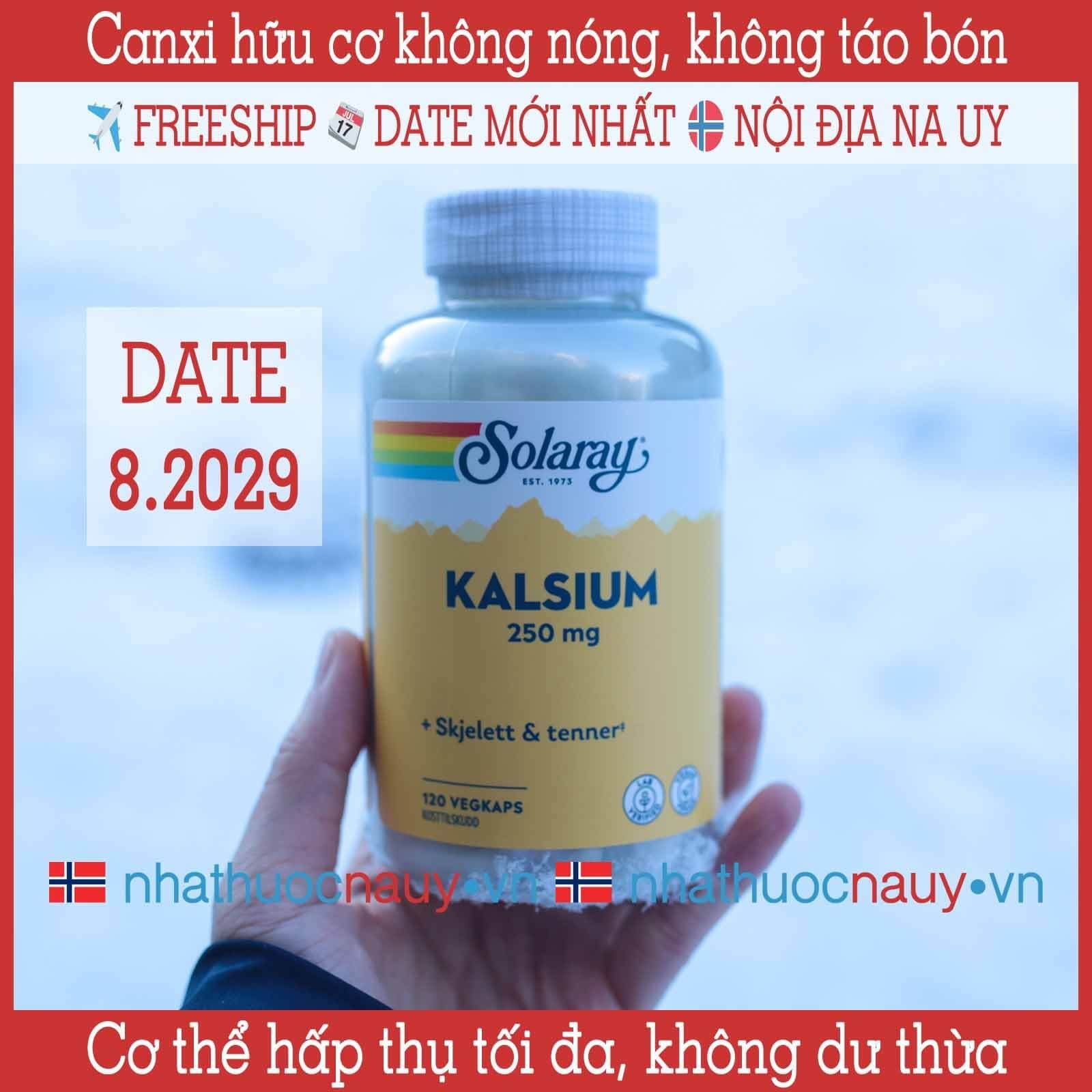  Canxi hữu cơ Solaray Kalsium 