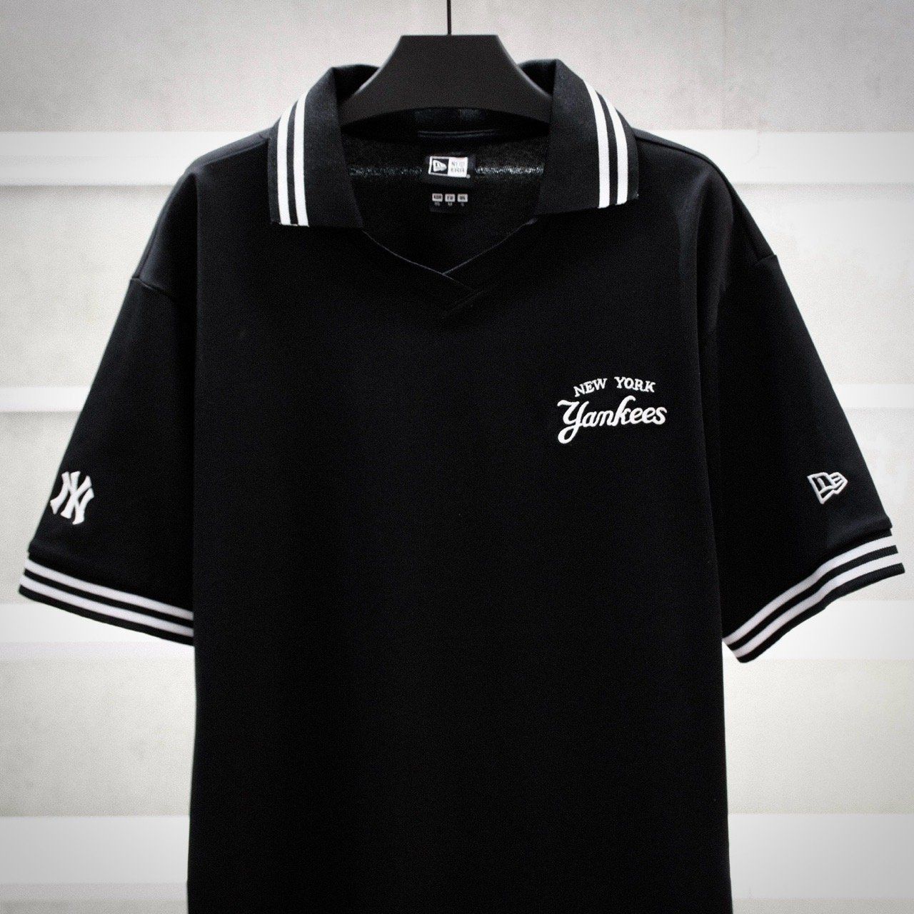  Áo Polo Jersy New Era Black basic Logo NY  19829398 