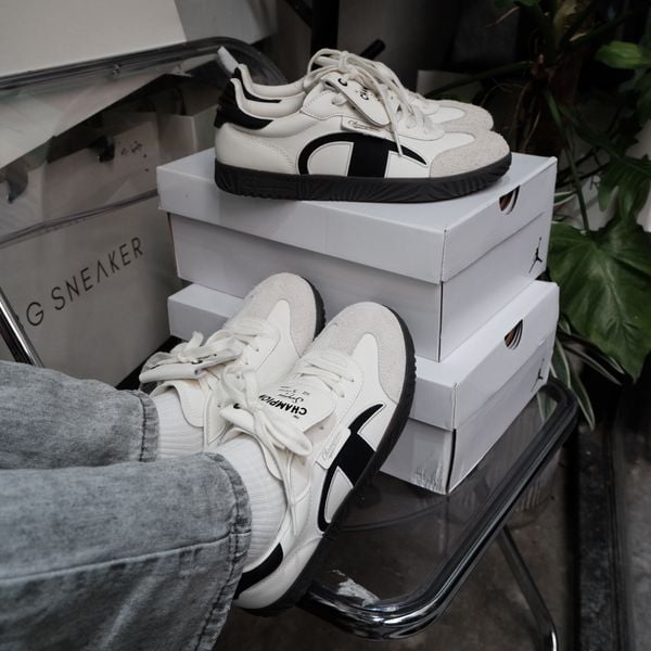  Giày Champion Essentials Champ T-Trainer ' Cream/Black ' [ U4CFCTW14U3 ] [ U5AFCTW15U3 ] 