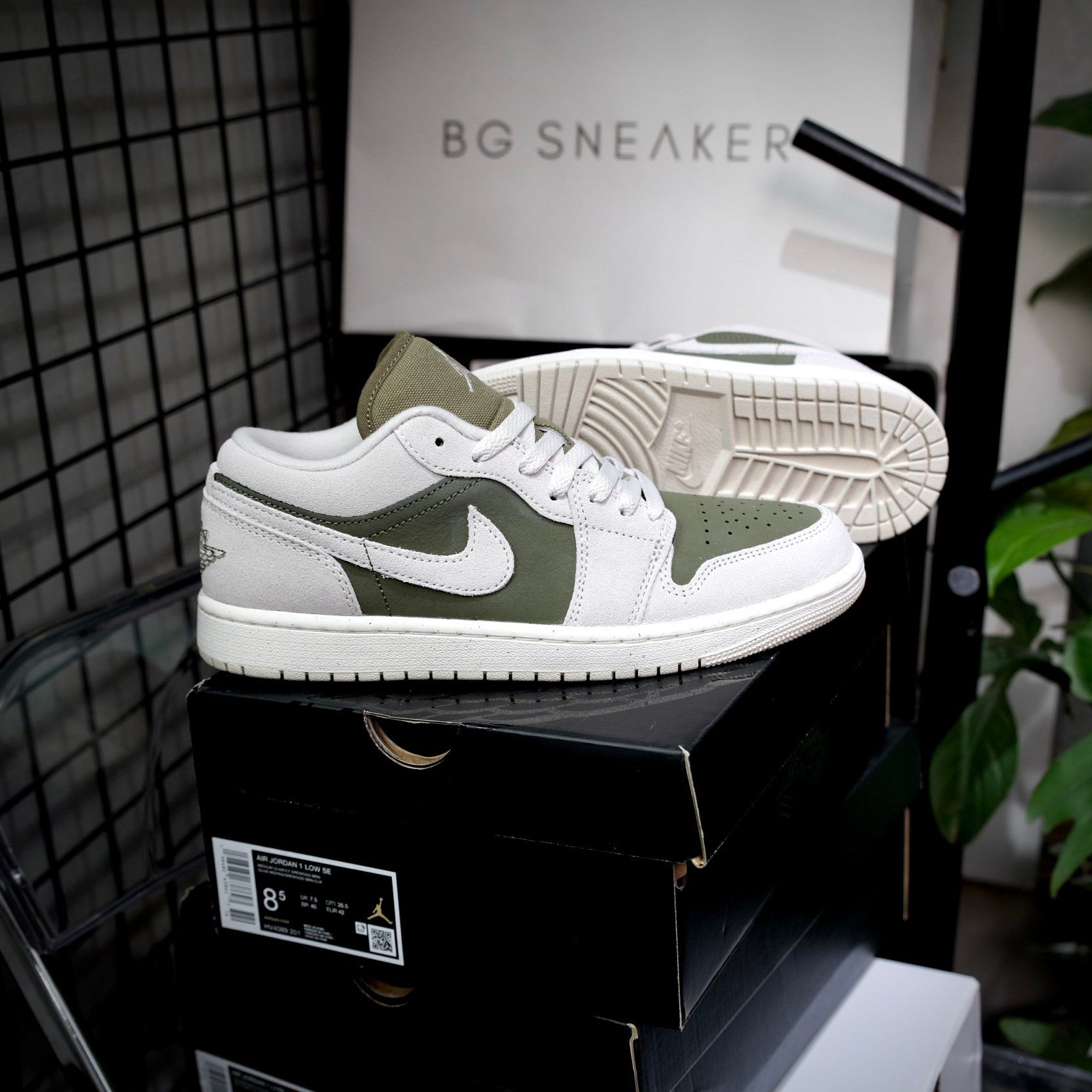  Giày Nike Air Jordan 1 Low SE Medium Olive Sail HV4089-201 