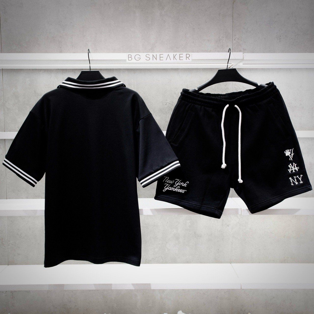 Áo Polo Jersy New Era Black basic Logo NY  19829398 