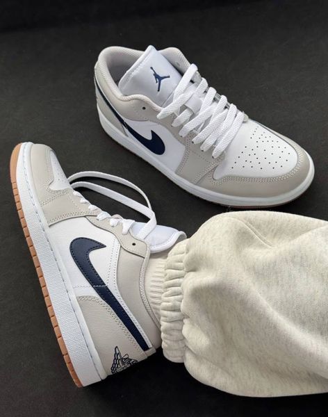  GIÀY Nike Air Jordan 1 Low Midnight Navy Neutral Grey 553558 146 -  553560 146 