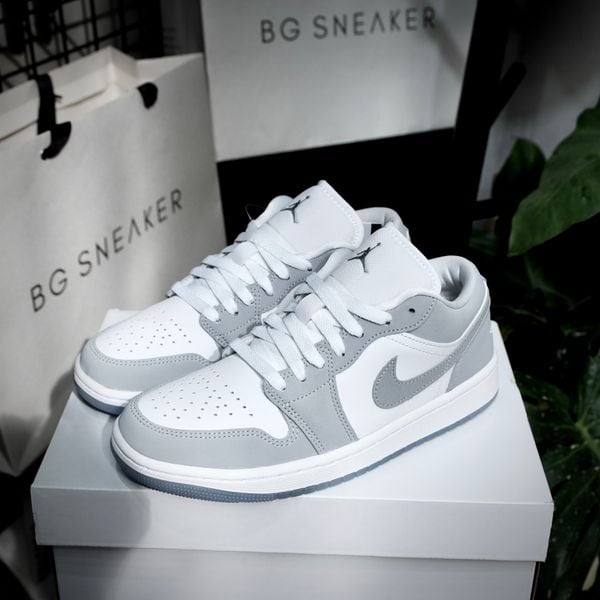  Giày Nike Jordan 1 Low White Wolf Grey DC0774-105 
