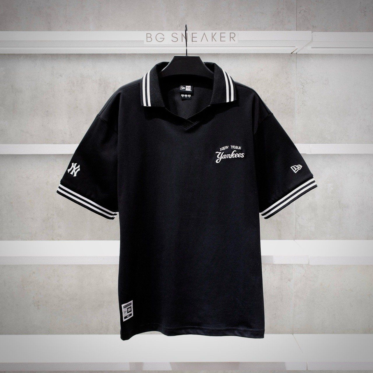  Áo Polo Jersy New Era Black basic Logo NY  19829398 