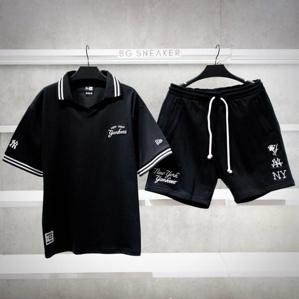 Áo Polo Jersy New Era Black basic Logo NY  19829398 