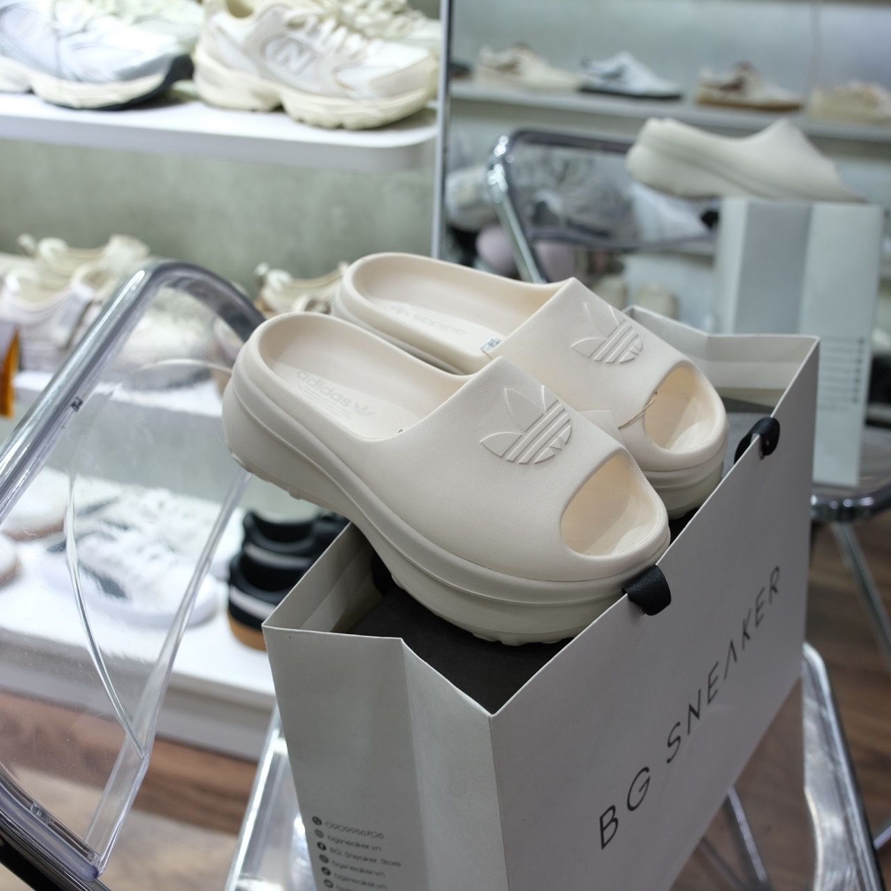  Dép Adidas Adifom Stan Smith ''Wonder White Alumina'' [JR6297] 